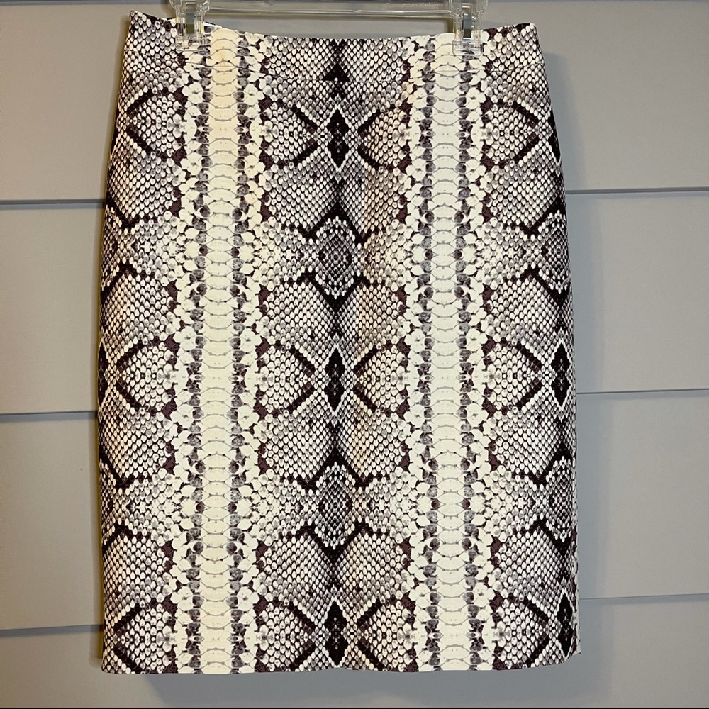 j. crew ivory snake print no. 2 pencil skirt 6